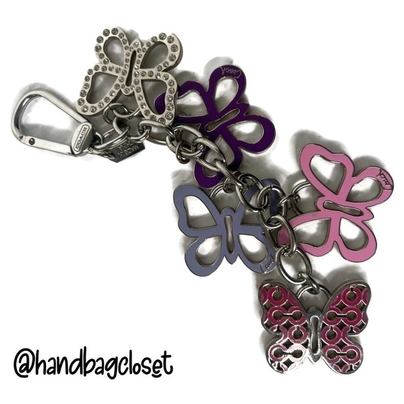 Coach Oversized Butterfly Dangle Metal Swarovski Crystals Keychain Charm… - Picture 3 of 7